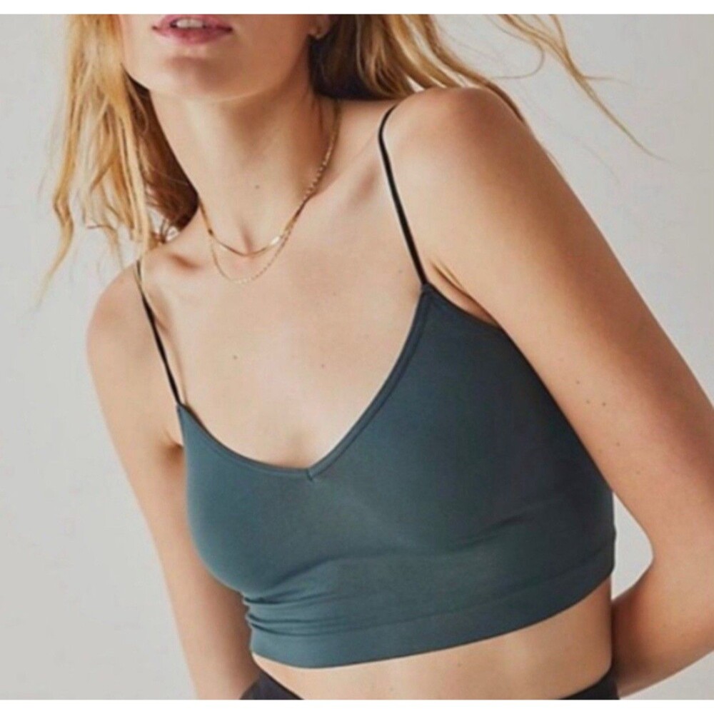 Free People Intimately Sweetheart Seamless Brami Crop Bralette Green Size M/L